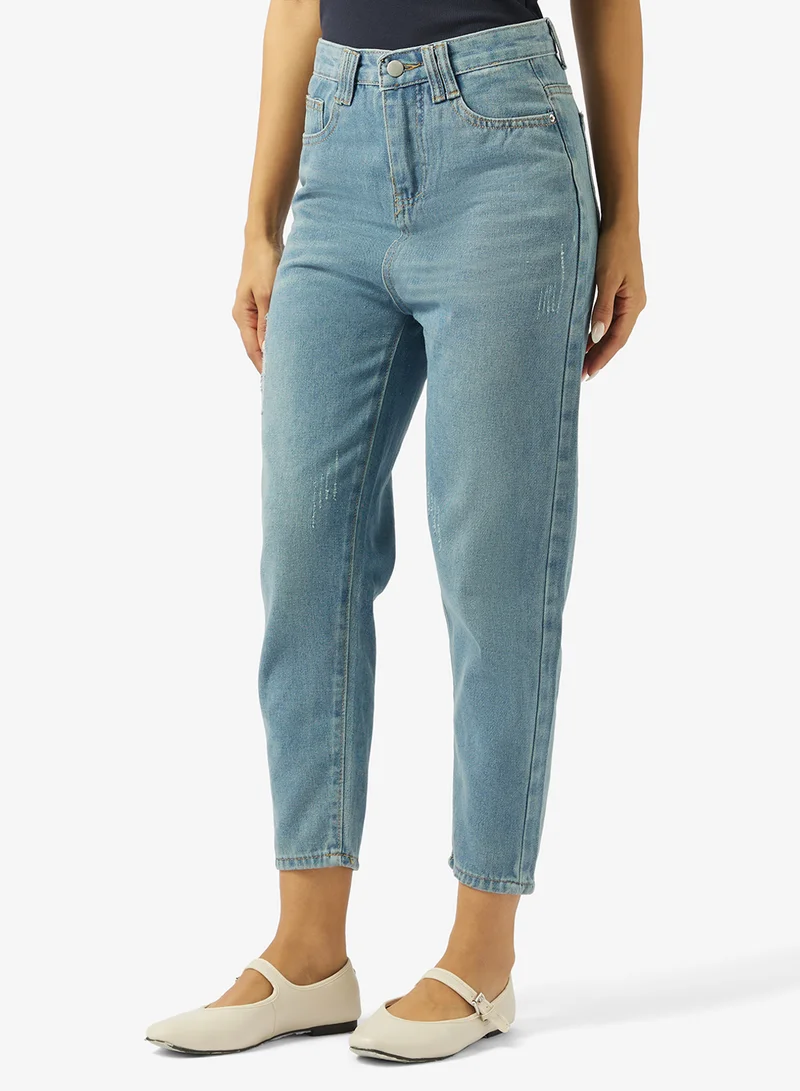 Ginger High Rise Straight Fit Jeans